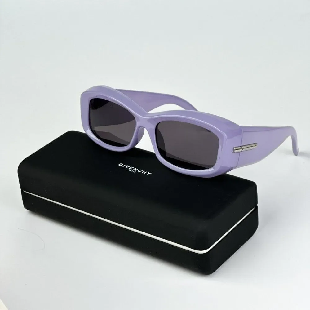 NEW Givenchy GV40044U 78A Shiny Lilac Smoke Gray Unisex Geometric Sunglases